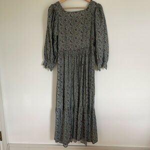 Doen tide dress in blue tisbury paisley print